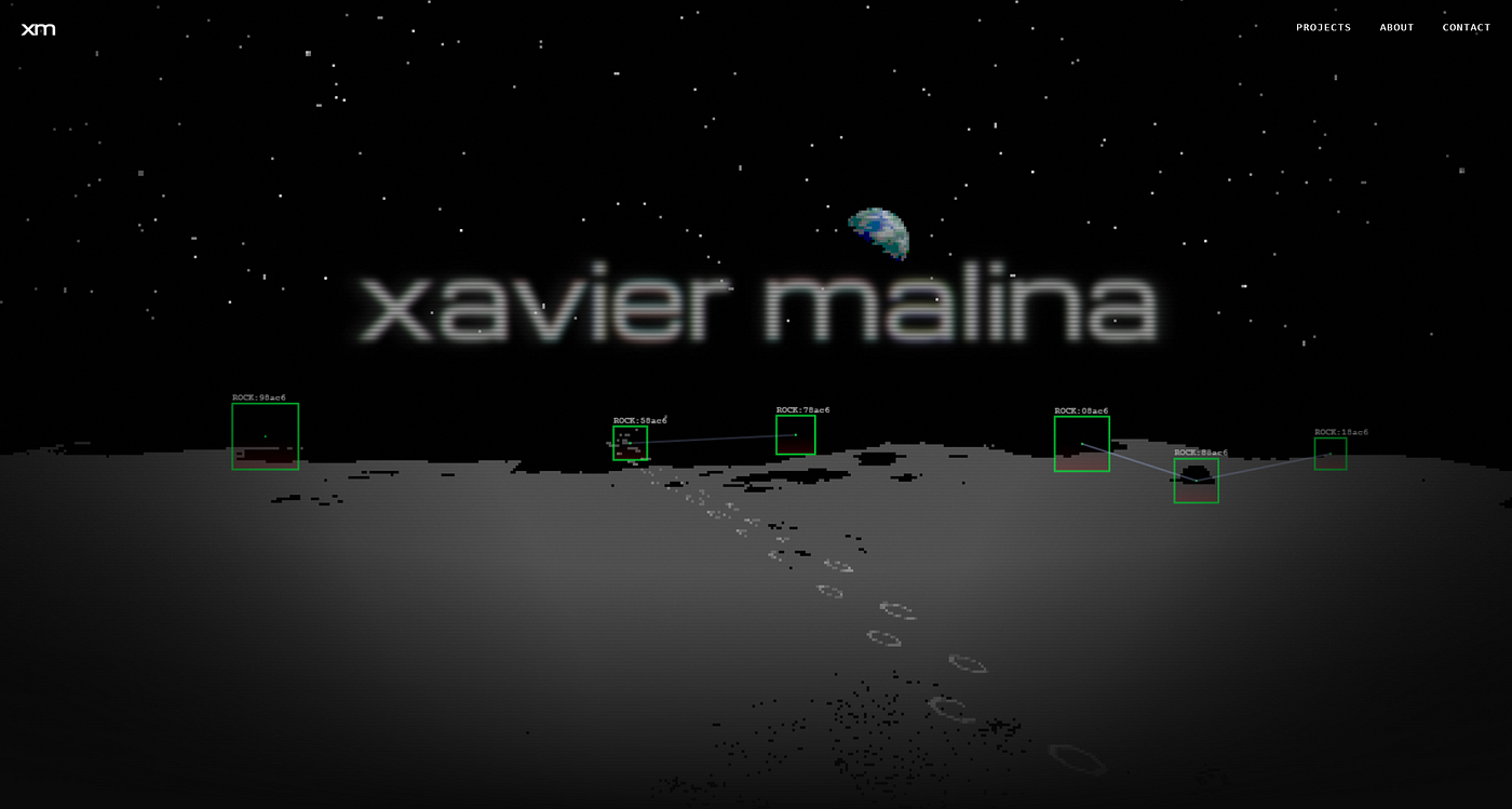 Screenshot of the finished xaviermalina.com site